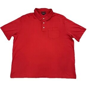 Vintage 1995 Lands End Mens  XXL Supima Cotton Polo Shirt Red Made in Peru SS